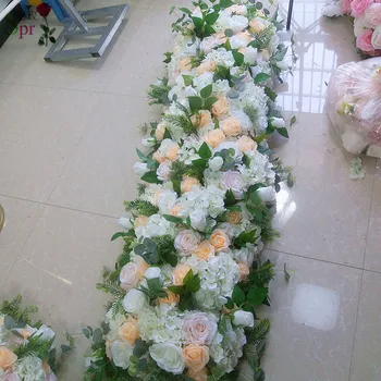 SPR 2 м на 40 см, ширина сватбена събитие цвете стенен живописна фона на изкуствени цветя настолна пътека арка цветя и декоративна на едро