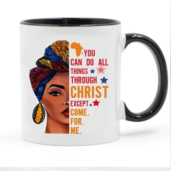 Забавна чаша може да направя всичко чрез Христос, освен Ела с Мен 350 мл Керамични Чаши за Кафе и Чаша