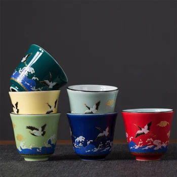 Новият китайски стил, Ръчно рисувани Керамични Чаена Чаша Кран Порцеланов Чайник Майстор на Кунг-Фу Чай Набор от Чаша на чаша за вода, Посуда За напитки, Чай и прибори