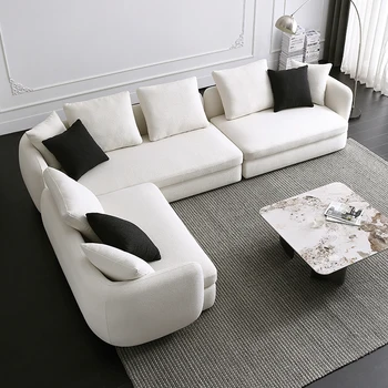 Italienische Minimalistischen Тъкан Sofa Abnehmbare und Waschbar Wohnzimmer Moderne Minimalistischen Kombination Kleine Wohnung