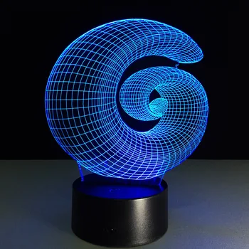 Чиста Акрилна 3D Стереовизионная Лампа 7 цвята, с Променящ се Интериор, Декоративна Лампа с Дистанционно и докосване на Ключа, Нощна Лампа За Спални