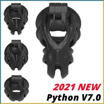 2021 Нов Python V7.0 EVO 3D Клетка Mamba Мъжки Устройство на Целомъдрието Двухдуговая Маншет Пръстени За Пениса Кобра Петел Клетка Секс-Играчки За Възрастни, Мъже