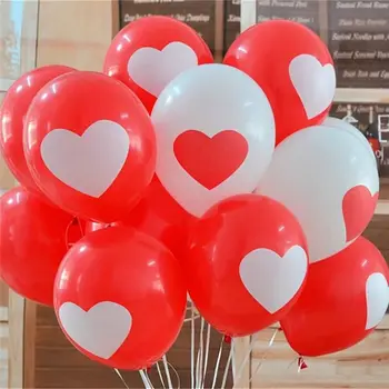 12ШТ Сърцето на Печатни Латексный Гелиевый Балон на Балон Сватба Парти Рожден Ден на Сърцето Модел Разход на Цвят Балон