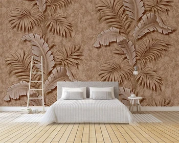 Beibehang потребителски тапети 3D триизмерен релеф тропически растения ТЕЛЕВИЗИЯ фон на стената дневна спалня фреска, 3d тапети