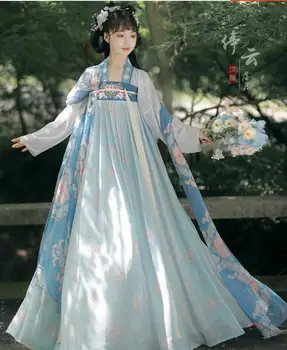 Дамски Китайската Ханьфу Традиционната Народна Приказка Облекло Богинята На Cosplay Костюм Ретро Шифон