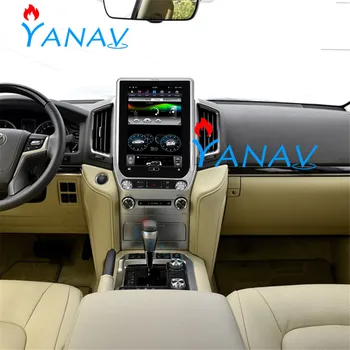 Автомобилен GPS навигатор 13,6 см с вертикален екран, кола Стерео Мултимедиен DVD-плейър-TOYOTA land cruiser LC200 2018 + Android