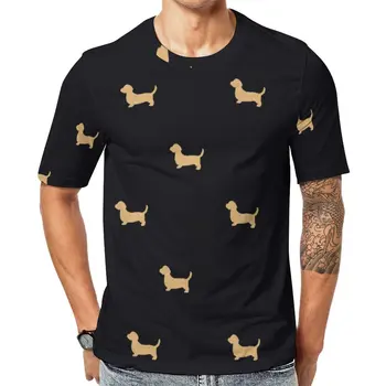 Златна Тениска с Принтом Кучета, Забавни Модни Тениски с Животни, Мъжки t-shirt в стил емо, Плажни Блузи с Къс Ръкав и Принтом, Големи Размери 4XL 5XL