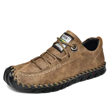 Koovan/ мъжки ежедневни обувки, Маратонки, Колекция 2020 г., Пролетно мъжки ежедневни обувки, мъжки обувки от Микрофибър ръчно изработени Кожени мъжки обувки на плоска подметка