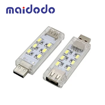 Maidodo 5 В Мини USB Led нощна светлина Туризъм лампа двустранно 12 led USB Зареждане и Лампа За Четене на Компютър, Лаптоп, настолна led лампа