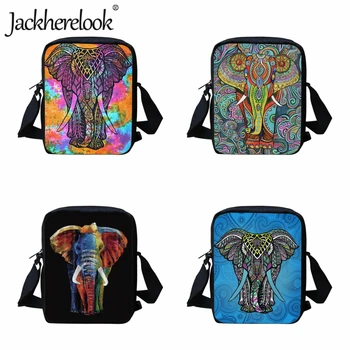 Jackherelook/Детски чанти през рамо с Цветен принтом Слон, Модни Пътна чанта, детска чанта-месинджър, чанта на рамото за момчета и момичета