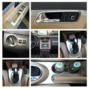 За Volkswagen VW Touran 2009-2015 Авто Стъклен Ключ на Светлината Бутон за Превключване на Предавките с Капак Тапицерия Интериор Комплект Нержавеющие Аксесоари