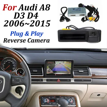 Автоматична Парковочная Камера За Audi A8 D3 D4 2006-2015 Оригиналът на екрана/Не е Необходимо да се Кодират Автомобилна предната очна камера за обратно виждане и интерфейс