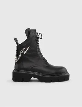 ILVi-Дамски обувки от естествена кожа ръчно изработени, черни кожени дамски обувки, дамски обувки 2022, Есен/Зима