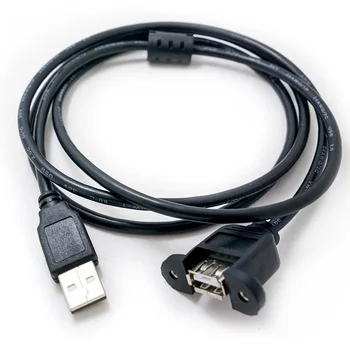 Удължителен кабел, USB 2.0 с ухото удължителен кабел USB, може да се монтира с помощта на отвора за винта Преграда на корпуса 1,5 м