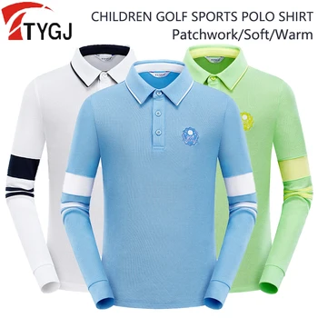 TTYGJ/ Мека Еластична Спортни Облекла за голф, за Момчета И Момичета, Детска Риза за голф Райе С дълъг ръкав, Детски Ежедневни Блузи с Ревера За Бадминтон, S-XL