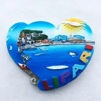 QIQIPP Италия) Липари туристически сувенир с изглед към морето магнитен стикер паста за хладилник креативна колекция от ръчно изработени подаръци