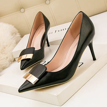 Новост 2022 година, Луксозни Дизайнерски Дамски Обувки на Тънък Ток, с остри Пръсти, Обувки-лодка на висок Ток, Сватбени Модела обувки на висок ток, Zapatos De Mujer
