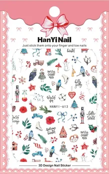 3D стикер за дизайн на ноктите, за зимния сезон снежинки дърво, цветя, птици, женски накити за върховете на ноктите самозалепващи ленти за нокти HY011