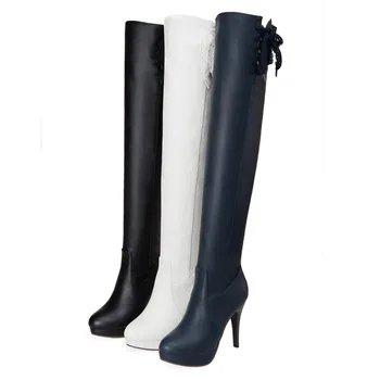 дамски ботуши 2022 ботуши над коляното на висок ток пикантни Модни стрейчевые дамски обувки на тънък ток, 34-43 xj-352