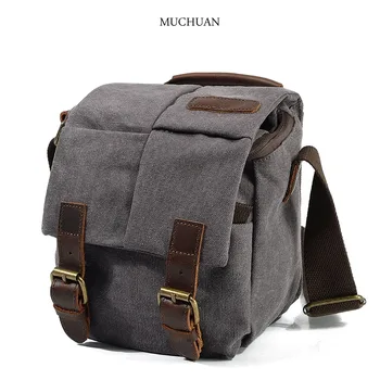 Ежедневни холщовая калъф, чанта-месинджър чанта през рамо, ретро-single микро-влага чанта за slr фотоапарат, малка чанта