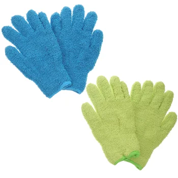 Ръкавици За Избърсване на прах Cleaningglove Кърпи От Микрофибър Medium Housemitt Auto Коралов Руно Чист Зелен 