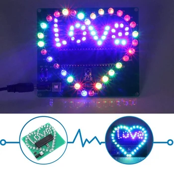Направи си САМ Електронен Комплект Led Мига на Сърцето Любов Светлини Подарък за Свети Валентин 