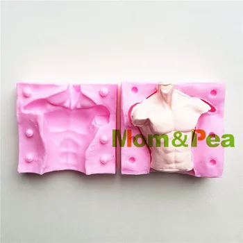 Мама и Грах MPA1662 Мускули на Мъжкия Формата на Тялото Силиконови Форми за Декорация на Торта, Скърпвам Торта 3D Мухъл Храна