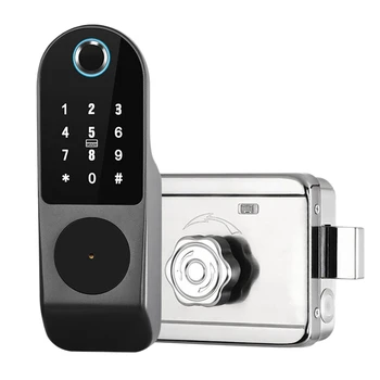 Sasha Smart App Lock Заключване на Пръстови Отпечатъци Водоустойчив Заключване за Сигурност на Дома Цифрова Парола RFID Заключване на Входната Врата Без Ключ