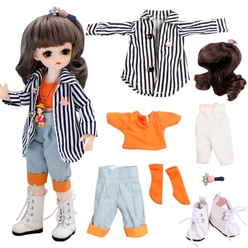 UCanaan 30 см BJD Кукла Комплект Облекло Включва Перука Риза Панталони, Обувки, Чорапи 1/6 Аксесоари За Кукли За Деца е най-Добрият Подарък