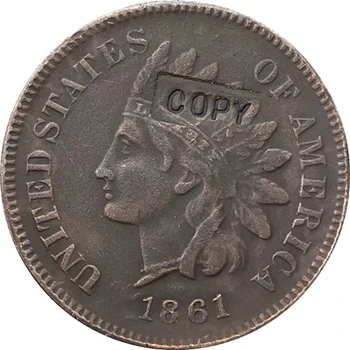 Копие на монети в формата на главата индианец 1861 г.