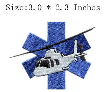 Нашивка с бродерия за медицинска помощ ширина 3.0 инча /хеликоптер/нашивка с символ /нашивка за панталони