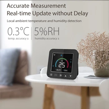 Интелигентен Контролер Климатик, Sasha WiFi Интелигентен Сензор за Температура и влажност на въздуха Контролер за променлив Ток С LCD подсветка Sceen