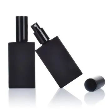 50шт 50 мл черен Стъклен флакон-спрей за парфюми, Кран Малки Мъгла, Опаковане Етерично Масло, Контейнер-спрей химически Парфюми SN147