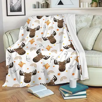 Одеяло с елени - Одеало от еленова кожа, вълна - Флисовое одеяло с елени - Одеало за възрастни с елени - Детско одеало с елени - Подарък с елени