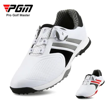 PGM Обувки за голф Мъжки Дишащи Спортни Обувки С Дръжки и Ключалката Нескользящие Маратонки От микрофибър на Кожени Маратонки за голф мъжки маратонки