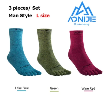 3 чифта/комплект AONIJIE E4830 най-Новите Спортни чорапи със средна дължина, с пет чорапи, Чорапи За Бягане Бос, Маратон