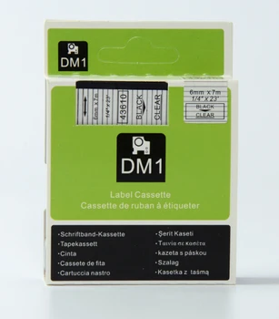 6 мм х 7 м 6 мм черен етикет върху прозрачна лента 43610 съвместими ленти за етикети d1 и с принтер за етикети dymo d1