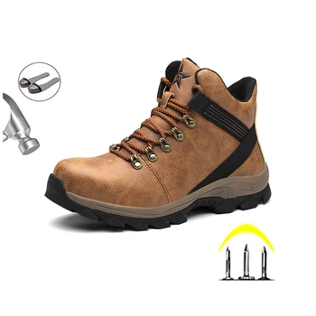 Защитни обувки За мъже и Жени, Неразрушаемые работни ботуши със стоманени пръсти, с високо Берцем, противоударные и износоустойчивост, устойчиви на удар, Обувки