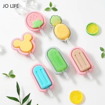 Различни Сладолед JO LIFE Силиконова Форма Мультяшное Popsicle С Капак Ice Lolly Мухъл
