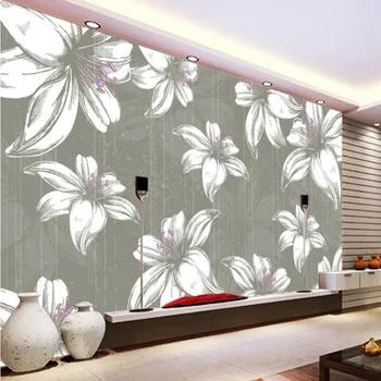 3d Рисованные цветя Тапети за Стените, 3d Фон Живопис Стенни Тапети Озеленяване на дом декорации