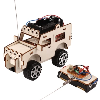 Направи си САМ Electric за Джипа на Модела Комплекти Детски Студентски Научен Експеримент Кола Играчка Научен Експеримент Ръчно Сглобяване