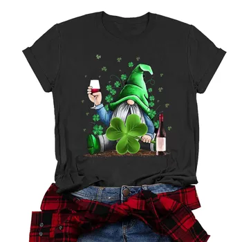Блузи за Жени, Тениска, Дамска Тениска с графичен Дизайн, Забавен Сладко Отгоре цвят какао, за Гледане на Филми с Кръгло Деколте и Къс Ръкав, Комплект Тениски за Жени