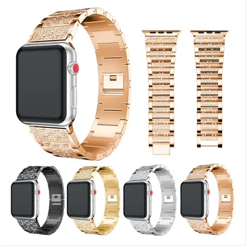 Диамантена каишка за Apple Watch каишка 40 мм/44 mm 45 mm/41 мм 42 мм/38 мм, от неръждаема стомана гривна за iwatch Apple watch 4 3 5 SE 6 7