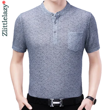 2022 модерен дизайнерски ризи поло с висока яка и джобове за мъже, тениски със къс ръкав, потници, тениска, лятна луксозно мъжко облекло 3305