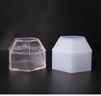Направи си САМ crystal краен мухъл за съхранение на ковчег за бижута мухъл шестоъгълник кутия за подарък кутия за съхранение на силикагел мухъл