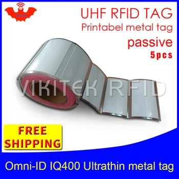 UHF RFID Ультратонкая метална етикет omni-ID IQ400 915 Mhz 868 Mhz Impinj Monza4QT EPC 5 бр. Безплатна доставка пасивни RFID етикети за печат