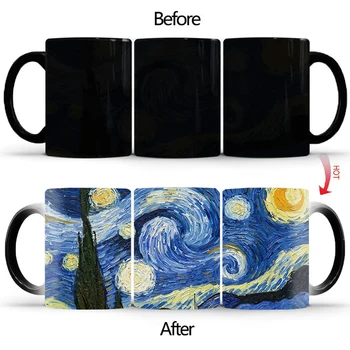 Високо качество на Промяна на Цвета на Чаши за Кафе на звездното небе чаша BSKT-159 Керамична Чаша За Чай с Нестандартен Подарък За Рожден Ден