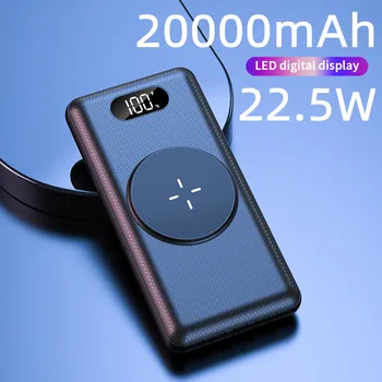 Преносим Банка Хранене PD 22,5 W 20000 ма Голям Капацитет Средно Батерия Магнитна Безжична Бързо Зареждане на Powerbank За iPhone 13