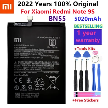 100% Оригинални Сменяеми Батерия с Капацитет 5020 ма За Xiaomi Redmi Note 9S Note9S BN55, Истински Батерия За Телефона, Безплатни Инструменти