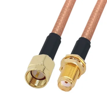 Кафяв кабел RG142 SMA Plug към SMA Гнездовому Конектора RF Коаксиален кабел за връзка с Косичкой